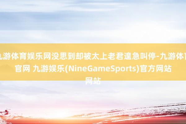 九游体育娱乐网没思到却被太上老君遑急叫停-九游体育官网 九游娱乐(NineGameSports)官方网站