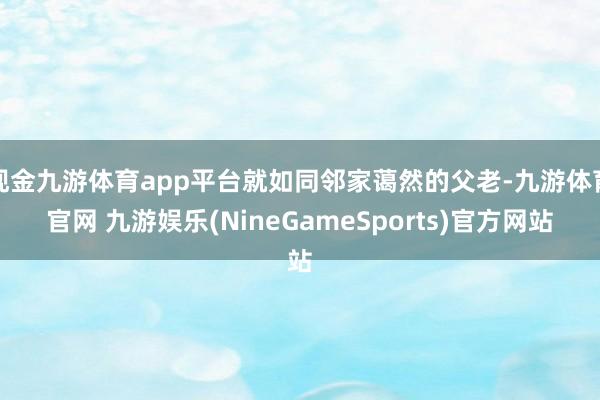 现金九游体育app平台就如同邻家蔼然的父老-九游体育官网 九游娱乐(NineGameSports)官方网站